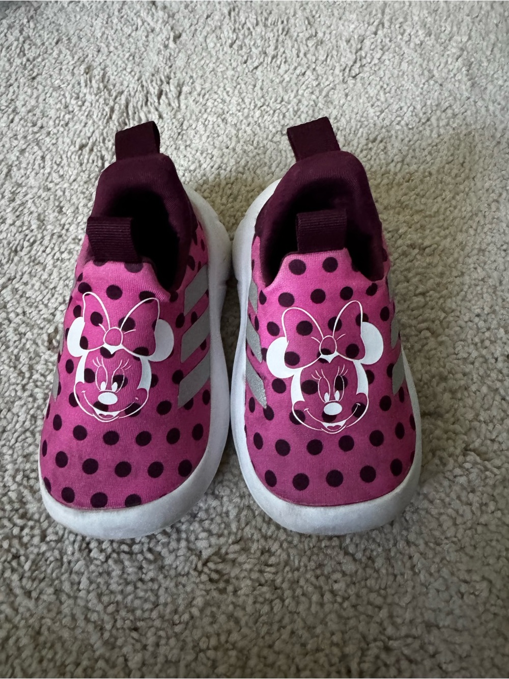Kids Minnie Mouse Polka Dot Slip-On Shoes - Pink/Magenta